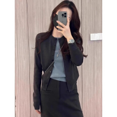 批发【丝光棉洗水】假两件针织衫毛衣女秋季正肩开衫外套老钱风上衣