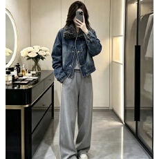 批发毛领牛仔外套女秋<b class='q'>冬</b>中长款今年流行漂亮的夹棉加厚保暖小个子韩系