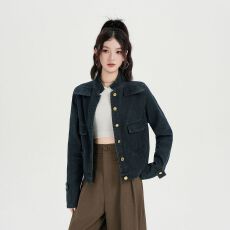 批发实拍实价~牛仔小香风外套女新款老钱风复古显瘦正肩甜酷夹克上衣