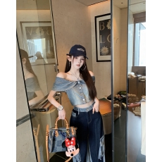 批发反转魅力上衣牛仔泡泡袖复古荷叶边汉服