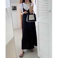 批发韩国东大门DORI细肩带<b class='q'>背带裤</b>女2025<b class='q'>宽松</b>外穿雪纺小众连衣裤
