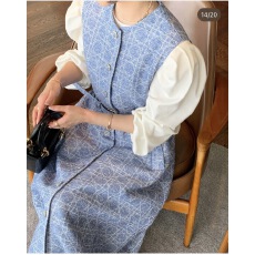 批发韩式拼接优雅气质长款<b class='q'>连衣裙</b>