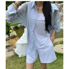 2026春夏长袖防晒衬衫女宽松雪纺开衫薄款外套高级感防晒衬衣