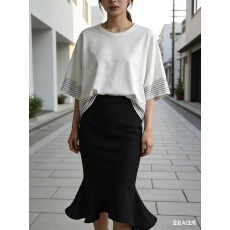 批发haluonz2026夏季新款时尚超好看高级感宽松百搭蝙蝠袖条纹<b class='q'>卫衣</b>女