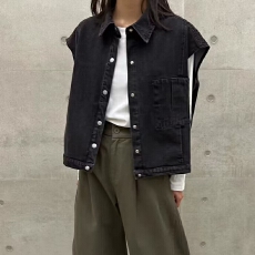 批发韩版牛仔马甲女2026年新款宽松bf慵懒风港风无袖坎肩马夹外套