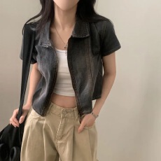 批发已出货个性短款<b class='q'>牛仔</b><b class='q'>外套</b>衬衫