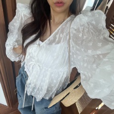 批发有货 韩式系带百搭<b class='q'>衬衫</b><b class='q'>衬衣</b>
