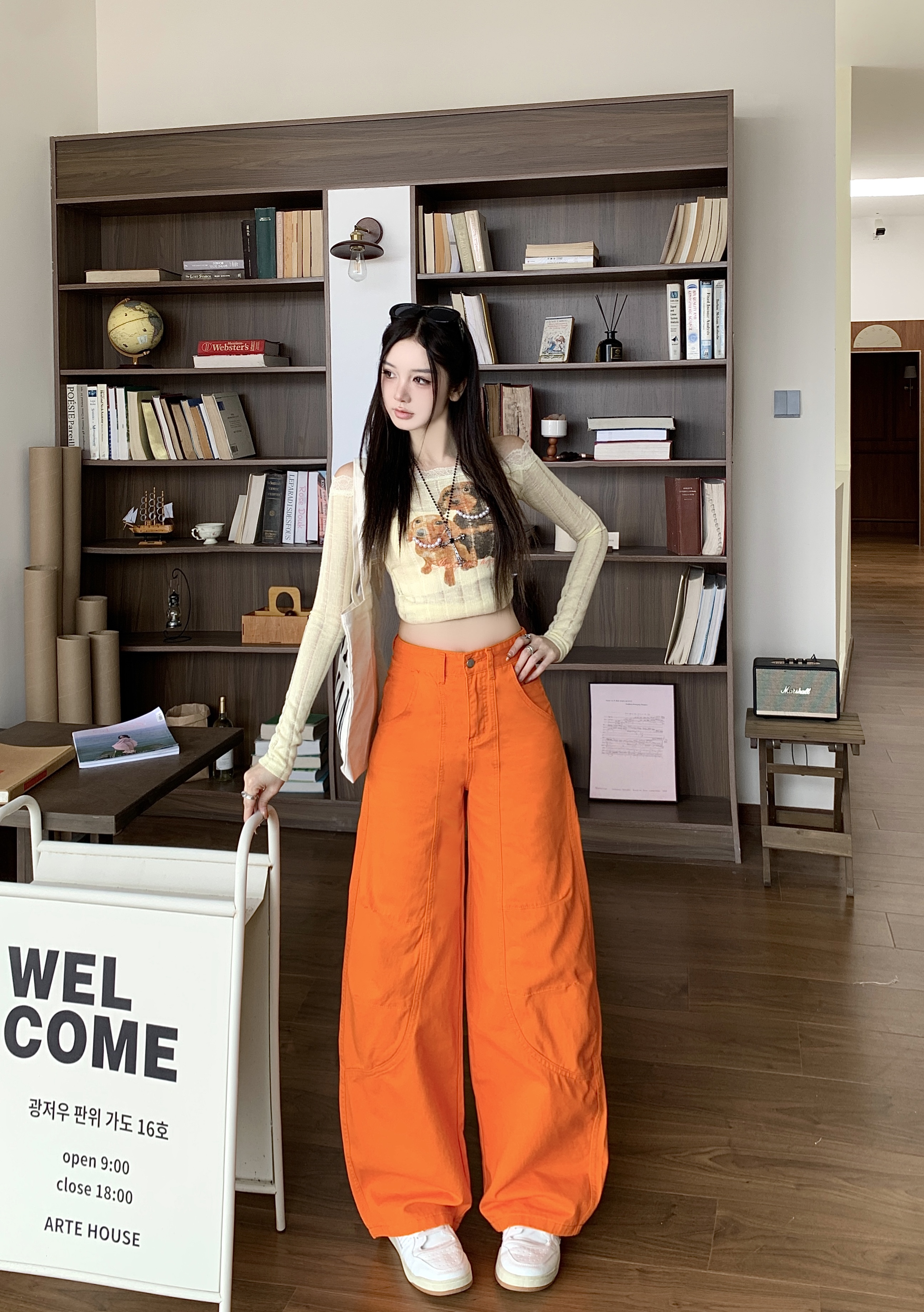 실사 정가 높음 거리 핫걸 넓은 다리 워크웨어 청바지 다용도 자르다 조각 루즈핏 슬림해 보이는 캐주얼 워시 물 스트레이트