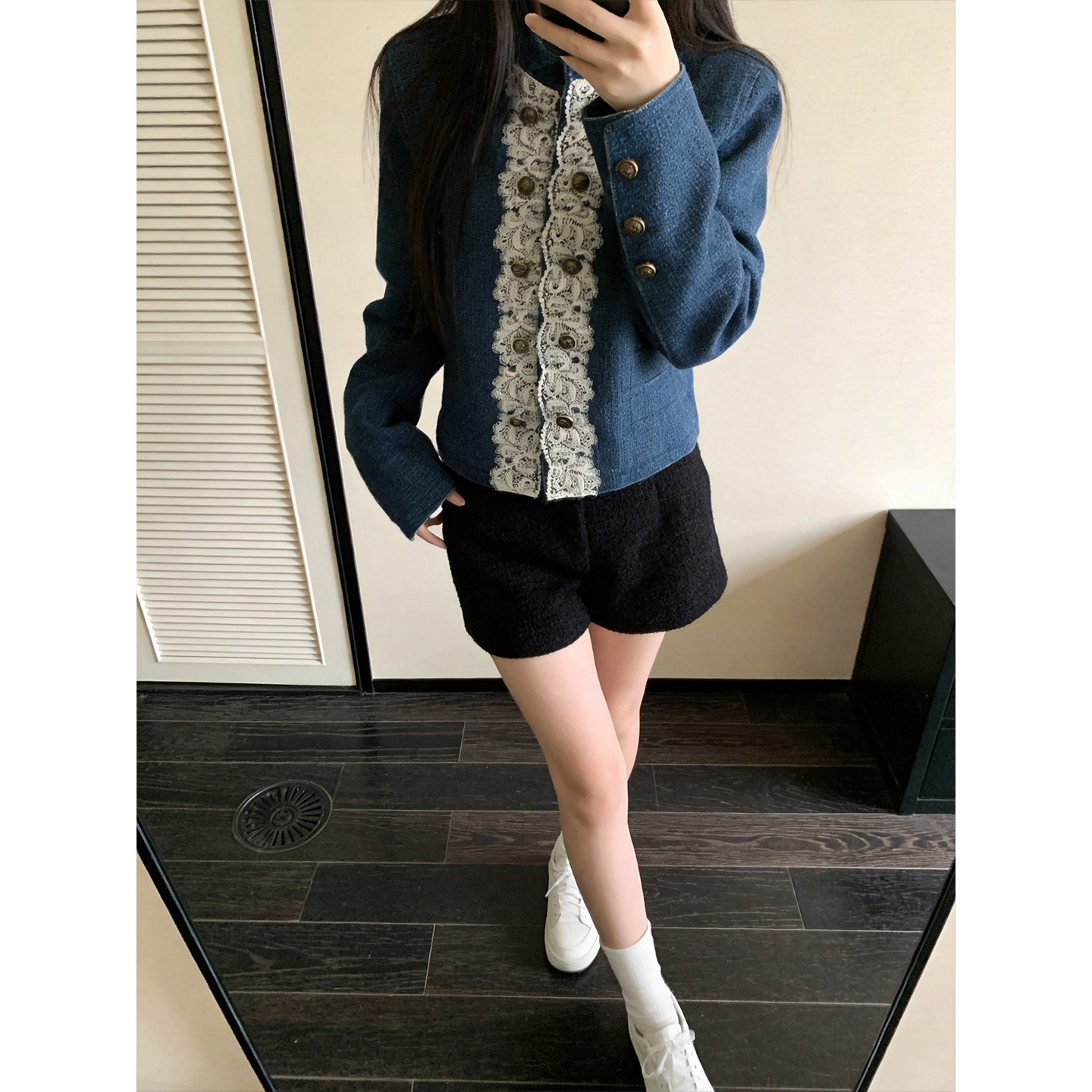 法式小香风牛仔外套女春秋季新款...