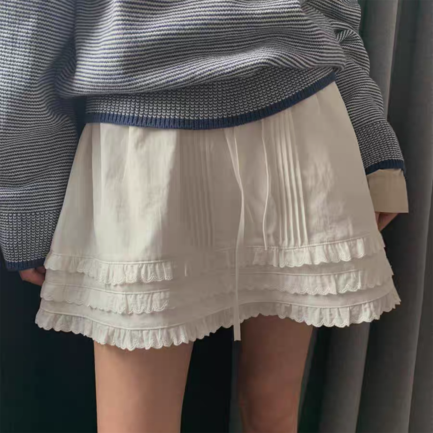 재고 있음 zui 사랑 baby 소스 레이스 레이스 펌프 로프 한 마디 반신 스커트