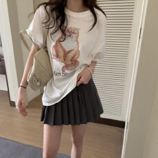 批发已出货~大胖橘猫咪字母印花宽松百搭T恤