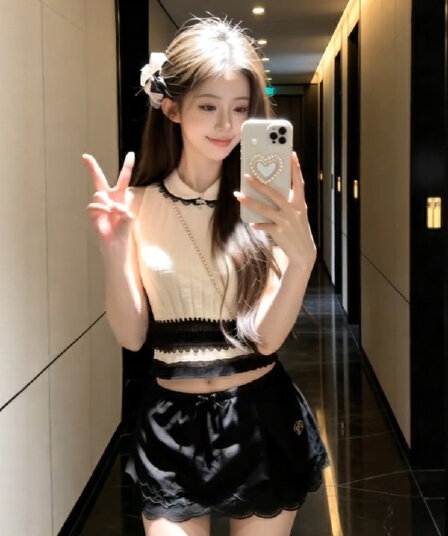 프랑스식 품격 베이비 칼라 핫걸 레이스 니트 조끼 여성 의류 2026 여름 새로운 작은 샤넬 스타일 아름다운 맨위