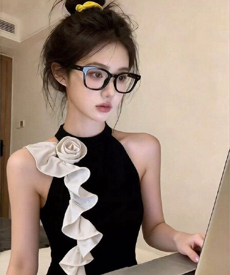 프랑스식 달콤한 핫걸 배색 리본 조끼 여성 인사이드 가져 가라. 외출용 여름 새로운 몸매 가꾸기 슬림해 보이는 민소매 아름다운 맨위