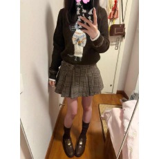 批发费尔岛绣花小猫针织衫毛衣女秋冬圆领套头软糯小个子慵懒上衣