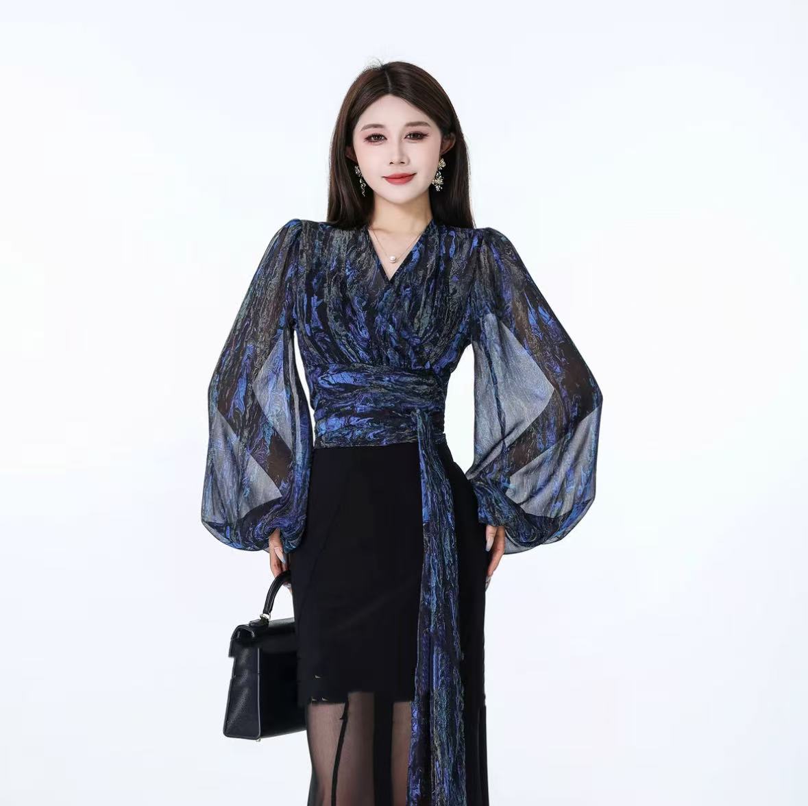 인터넷 유명인 폭발 루 떠 다니는 신기루 여름 프랑스식 무거운 작업 품격 패션 다용도 얇은 스타일 우아함 맨위