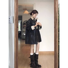 批发高级感黑色皮衣外套女2025新款超火皮夹克酷飒风正流行美式小个子