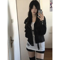 批发美式复古翻领<b class='q'>外套</b>女设计感小众2025年新款春秋短款辣妹风宽松<b class='q'>夹克</b>