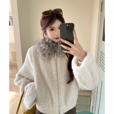 批发原版毛  高级感环保<b class='q'>皮草</b>长袖<b class='q'>外套</b>女秋冬新款保暖皮毛一体气质上衣