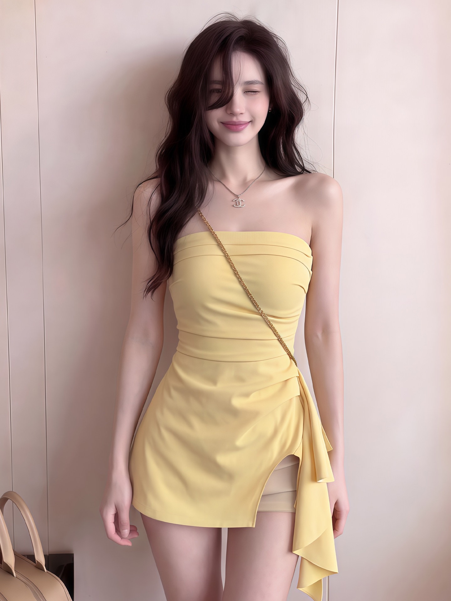 경관 그림 순수한 욕망 핫걸 바람 민소매 튜브탑 조끼 여름 새로운