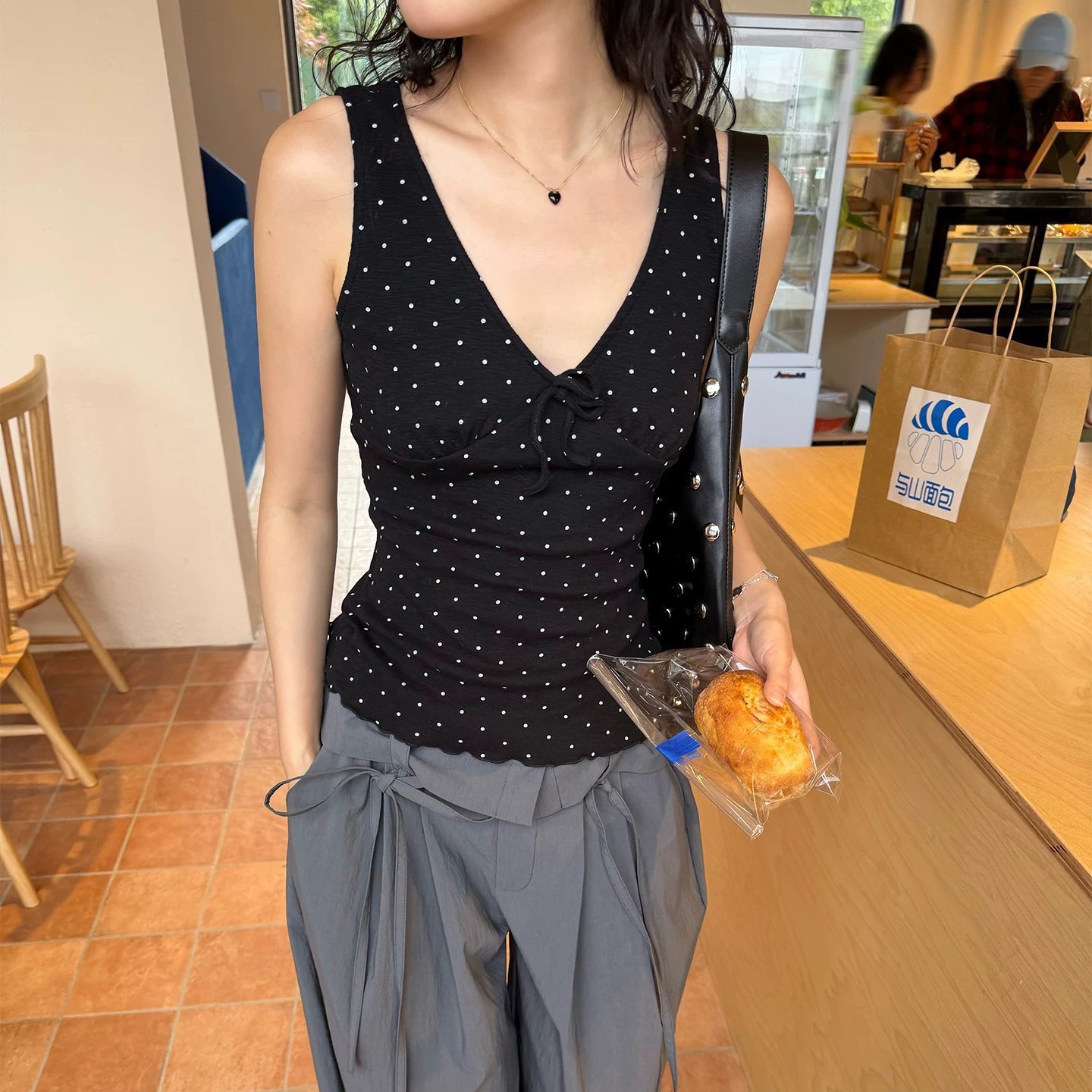 순수한 욕망 바람 나비 넥타이 반팔 맨위 여성 여름 달콤한 스타일 페이크 레이어드 티셔츠 배색 작은 날다 소매 작은 셔츠