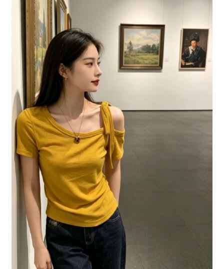 여름 새로운 슈퍼 화재 작은 대중 아니요 명중 섹션 스트랩 디자인 센스 비스듬한 어깨 의류