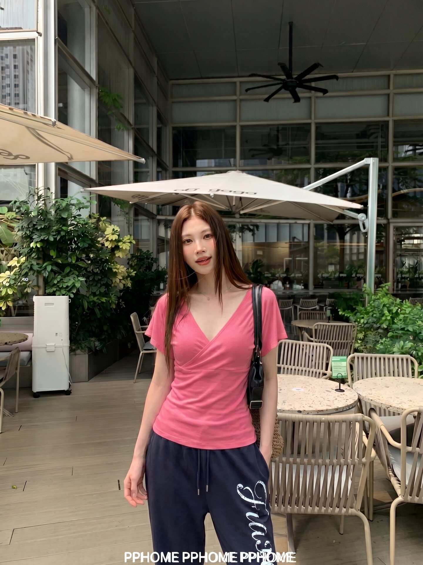 260 그램 사람들 면 디자인 센스 한 부서 십자가 V넥 핫걸 작은 날다 소매 티셔츠 몸매 가꾸기 허리 수축 슬림해 보이는 반팔 맨위