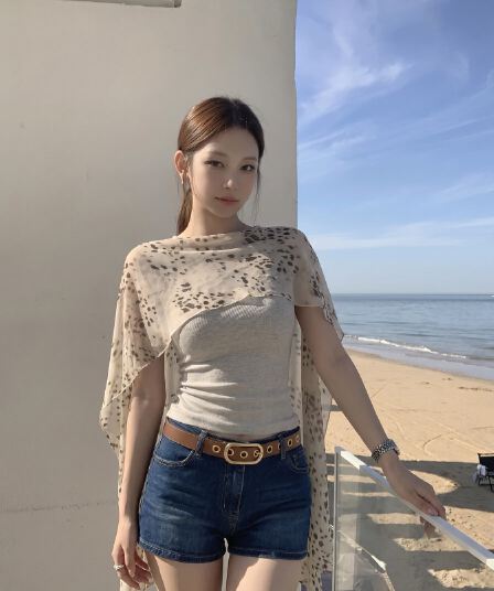 260 그램 사람들 면 숄 민소매 티셔츠 여성 여름 새로운 프랑스식 디자인 센스 순수한 욕망 페이크 레이어드 몸매 가꾸기 슬림해 보이는 맨위