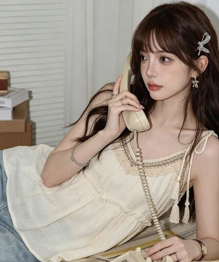 빅 사이즈 지방 mm 디자인 센스 루즈핏 민소매 캐미솔 여름 휴가 바람 달콤함 다용도 연꽃 잎 인형 맨위