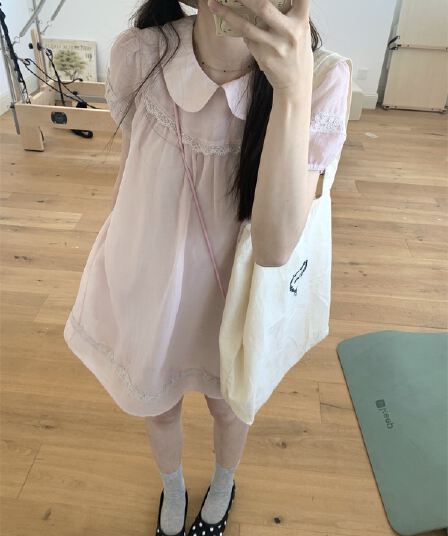 원본 원단 원본 것 한 여성 달콤함 핑크색 행침 목 리본 민소매 조끼 불규칙 밑단 맨위