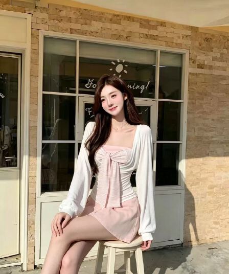 한 부서 달콤함 순수한 욕망 핫걸 u 칼라 긴팔 가을 블라우스 슬립 심지어 스택 착용 투피스 세트 치마 세트
