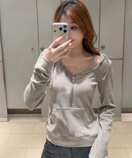 광저우 양면 치아 서명 후드티 여성