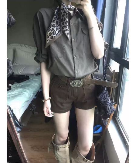 면 마 소재 고대 조기 센스 착용 가져 가라. 긴팔 셔츠 가을 느긋한 바람 루즈핏 셔츠