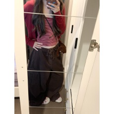 批发人棉随心裁260克拼接原版色织条辣妹吊带开衫两件套女