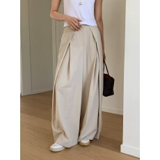 批发设计感阔腿裤<b class='q'>女</b>夏季新款 高腰显瘦垂感宽松休闲拖地长裤