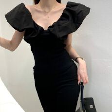 批发韩系新款设计感泡泡袖<b class='q'>T</b><b class='q'>恤</b>性感低领收褶紧身百搭气质短袖上衣