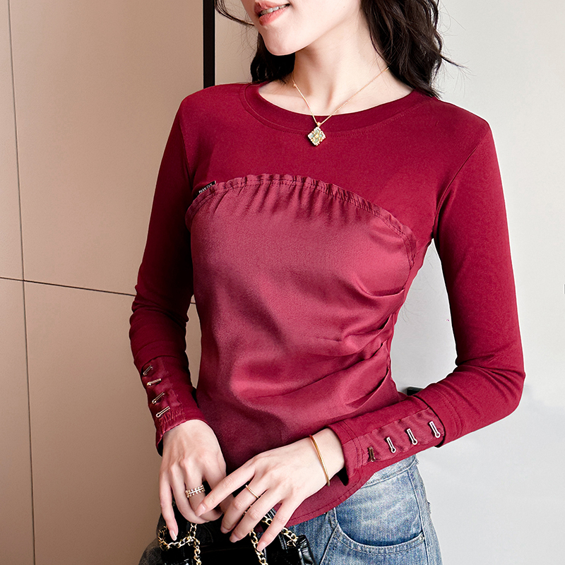 MY17629# 新款高级感超好看软糯慵懒风拼接减龄拼接针织衫长袖女女裝貨...