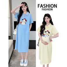 批发实拍现现夏季连衣裙206新款时尚刺绣polo领洋气时髦小狗连衣裙子