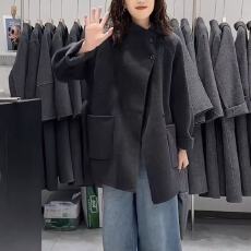 批发冬夜街灯双面羊毛绒<b class='q'>大</b>衣<b class='q'>女</b>秋冬高级气质小个子宽松毛呢外套<b class='q'>女</b>K