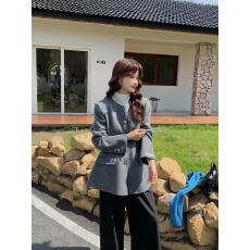 批发御姐风高级感气质圆领毛呢<b class='q'>外套女</b>秋冬新款收腰显瘦小个子呢子大衣