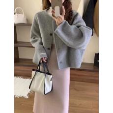 批发2026秋冬新款双面羊毛大衣女<b class='q'>短</b>款小香风韩版宽松小个子羊毛呢外套