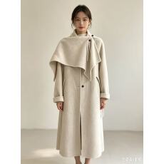 批发双面羊毛呢子<b class='q'>大</b>衣<b class='q'>女</b>长款2026秋冬新款披肩可拆卸系带毛呢<b class='q'>大</b>衣外套