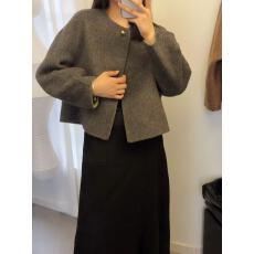 批发高级感双面羊绒大衣女秋冬新款小个子气质百搭宽松<b class='q'>显瘦</b>毛呢外套女