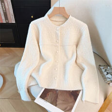 批发红色春季新款韩版宽松慵懒风<b class='q'>圆领</b>套头毛衣女百搭<b class='q'>针织</b>衫上衣