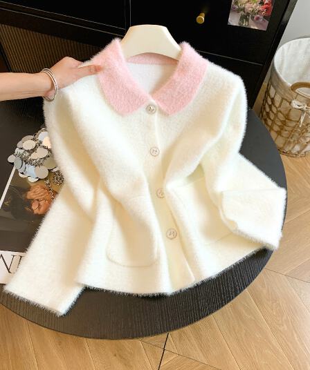POLO 칼라 작은 샤넬 스타일 여성 코트 가을 겨울 2026 새로운 작은 키 고급 센스 쇼트 스타일 품격 니트 오픈 가디건