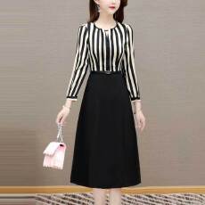 批发<b class='q'>真丝</b>桑蚕丝连衣<b class='q'>裙</b>女2026春夏季新款高端国际大品牌条纹假两件<b class='q'>裙</b>子