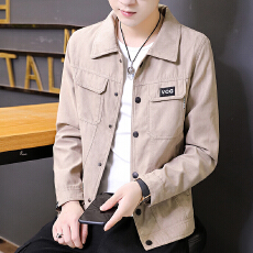 批发工装外套男士新款<b class='q'>春</b>秋季潮牌潮流宽松休闲外套美式复古翻领夹克男