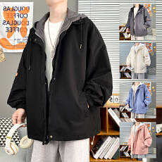 批发秋季新品大码假两件夹克外套<b class='q'>男</b>港风青年学生休闲百搭时尚潮<b class='q'>男</b>上衣