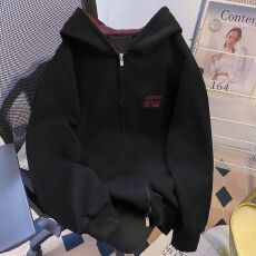 批发<b class='q'>潮牌</b>拼接撞色连帽<b class='q'>卫衣</b>男刺绣秋冬设计感小众情侣宽松上衣休闲外套