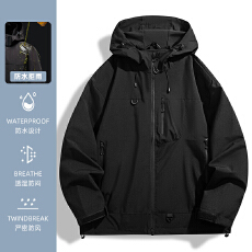 批发<b class='q'>工厂</b>直销26年秋季新款多色连帽防风防水冲锋衣夹克外套男女款