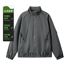 批发工厂直销款设计感拼接立领<b class='q'>外套</b><b class='q'>男</b>春秋款简约显瘦纯色立领<b class='q'>夹克</b>服